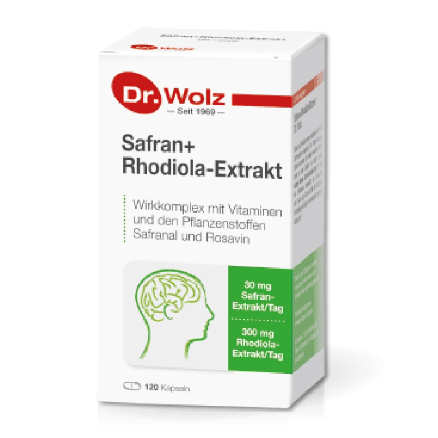 Dr Wolz Safran plus Rhodiola Extract 120 Capsules